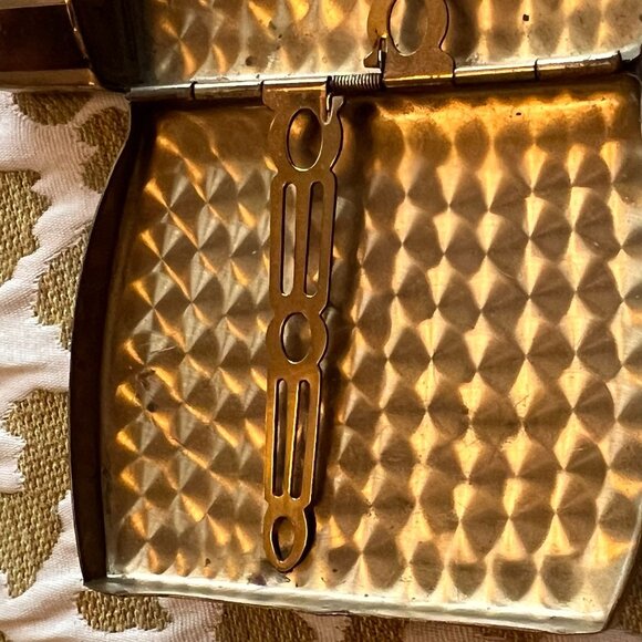 Vintage Colibri Lighter Intricate Gold & Brown Design Cigarette Case/Money Clip - Picture 12 of 13